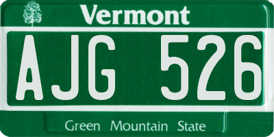 VT license plate AJG526