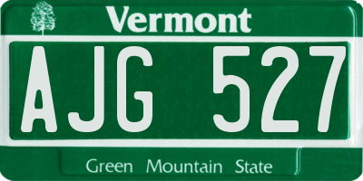 VT license plate AJG527