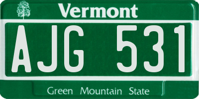 VT license plate AJG531