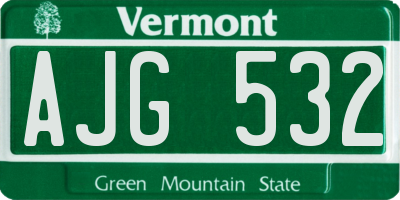 VT license plate AJG532