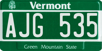 VT license plate AJG535