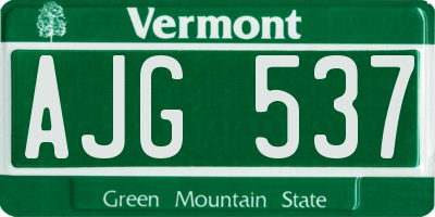 VT license plate AJG537
