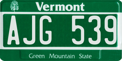 VT license plate AJG539