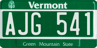 VT license plate AJG541