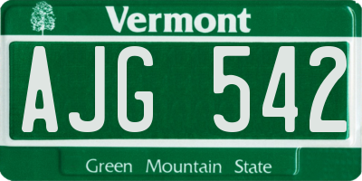 VT license plate AJG542