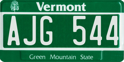 VT license plate AJG544