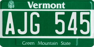 VT license plate AJG545