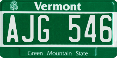VT license plate AJG546