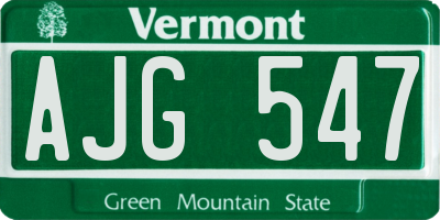 VT license plate AJG547