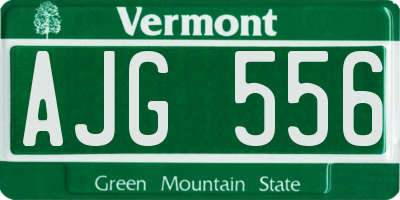 VT license plate AJG556