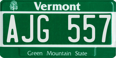 VT license plate AJG557