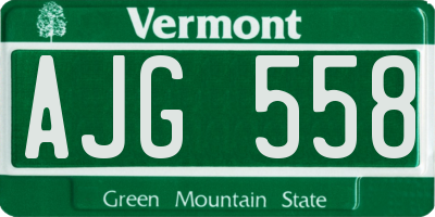 VT license plate AJG558