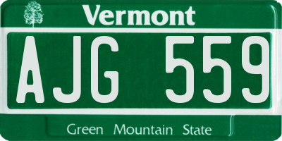 VT license plate AJG559