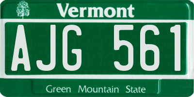 VT license plate AJG561