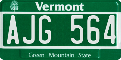 VT license plate AJG564