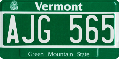 VT license plate AJG565