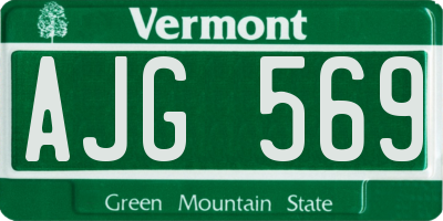VT license plate AJG569