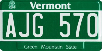 VT license plate AJG570