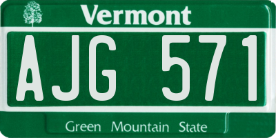 VT license plate AJG571