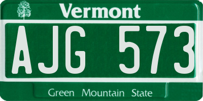VT license plate AJG573