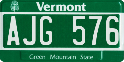 VT license plate AJG576