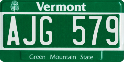 VT license plate AJG579