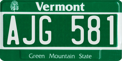 VT license plate AJG581
