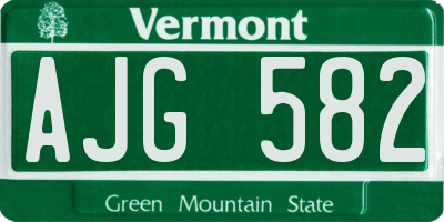 VT license plate AJG582