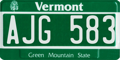 VT license plate AJG583