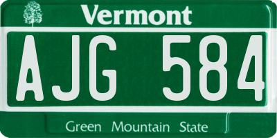 VT license plate AJG584