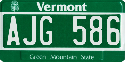 VT license plate AJG586