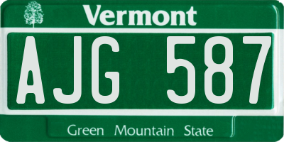 VT license plate AJG587