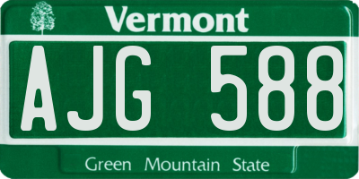 VT license plate AJG588