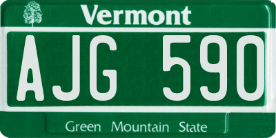 VT license plate AJG590