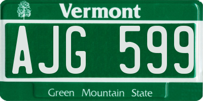 VT license plate AJG599