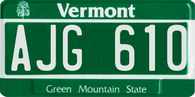 VT license plate AJG610