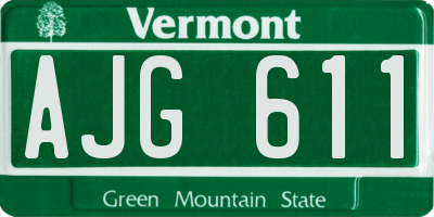 VT license plate AJG611