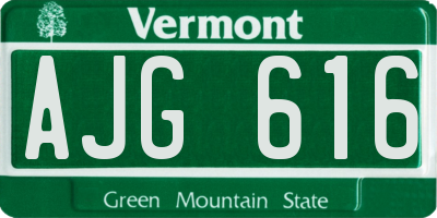 VT license plate AJG616