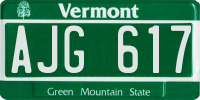 VT license plate AJG617