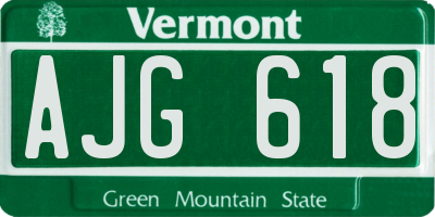 VT license plate AJG618