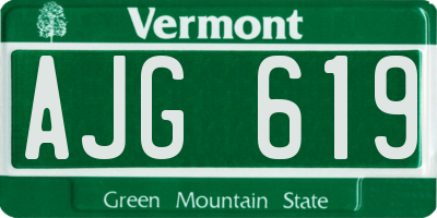 VT license plate AJG619