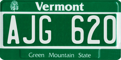 VT license plate AJG620