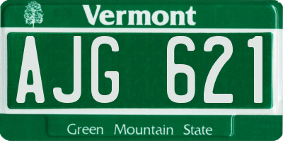 VT license plate AJG621