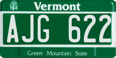 VT license plate AJG622