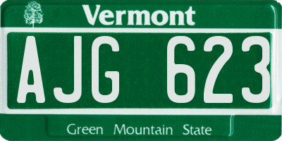VT license plate AJG623