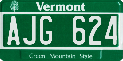 VT license plate AJG624