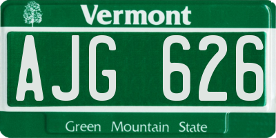 VT license plate AJG626