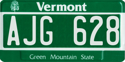 VT license plate AJG628