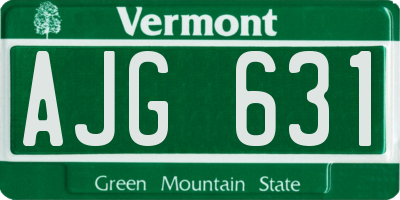 VT license plate AJG631
