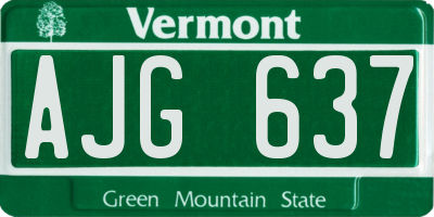 VT license plate AJG637